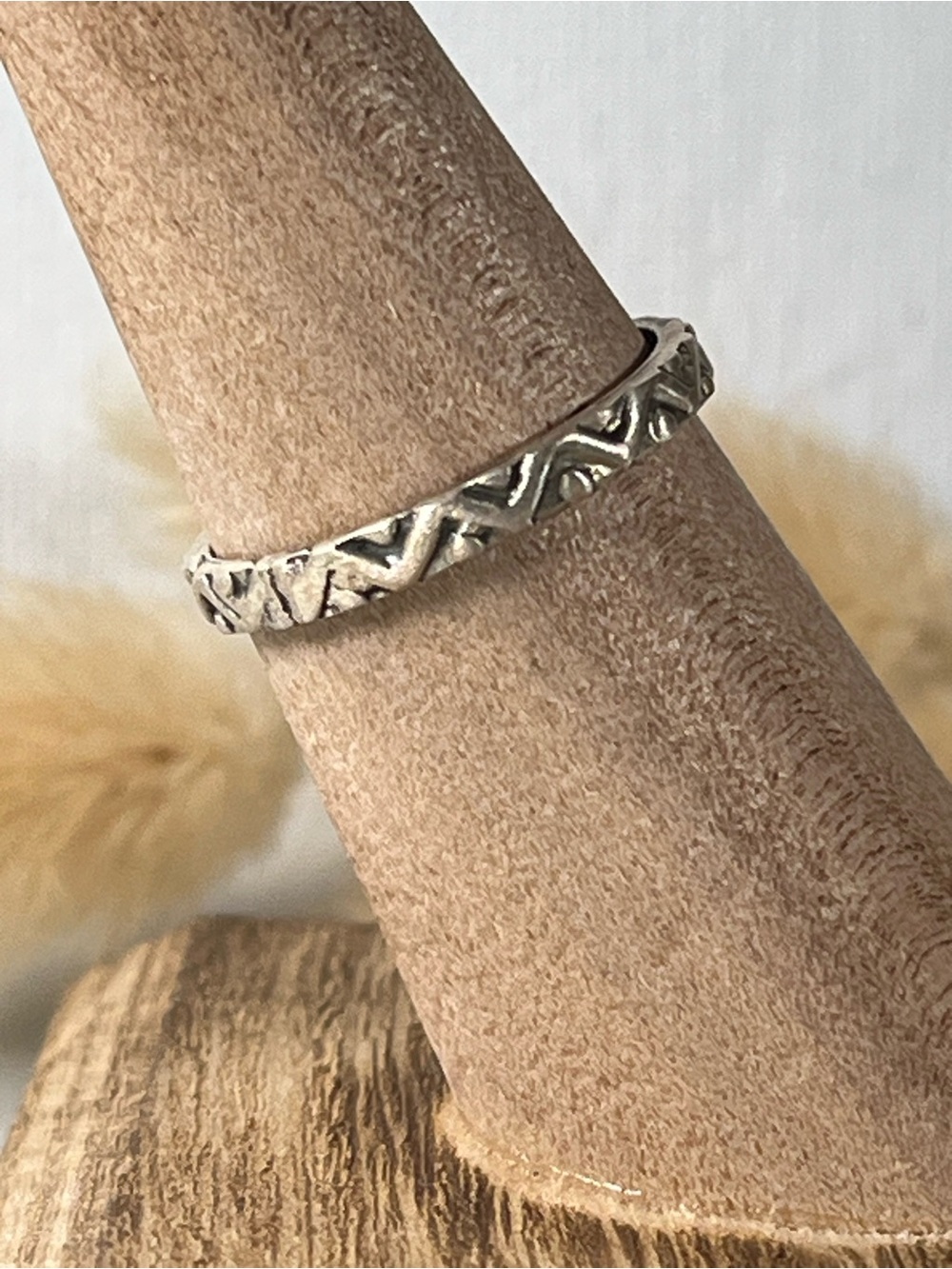 Solid Sterling Silver Dainty Stacker Band Ring Size 7 - Picture 2 of 7